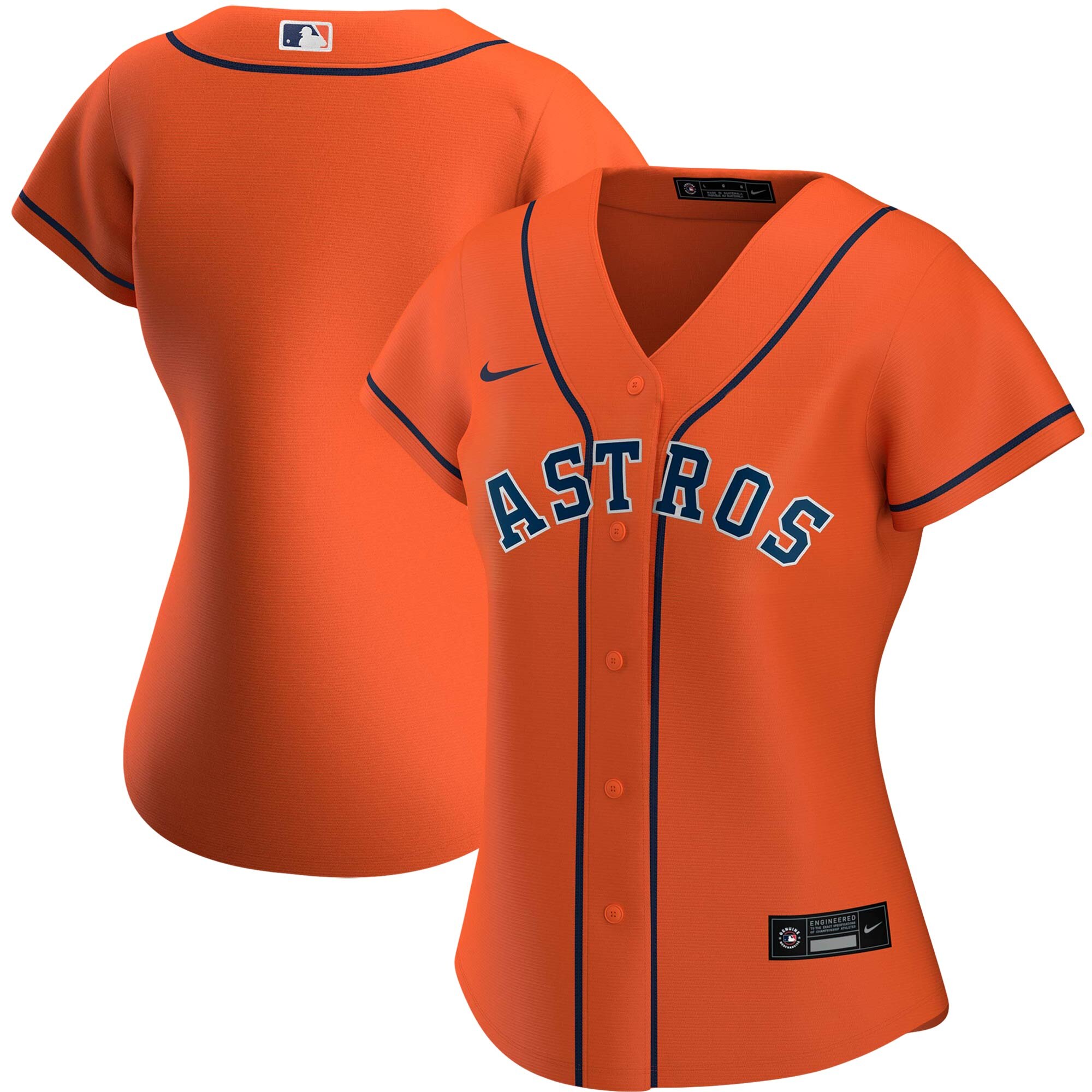 Cheap Custom Houston Astros Nike Women Alternate 2020 MLB Team Jersey Orange